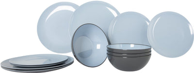 Gimex - ligne vive - vaisselle - bleu - 12 pièces