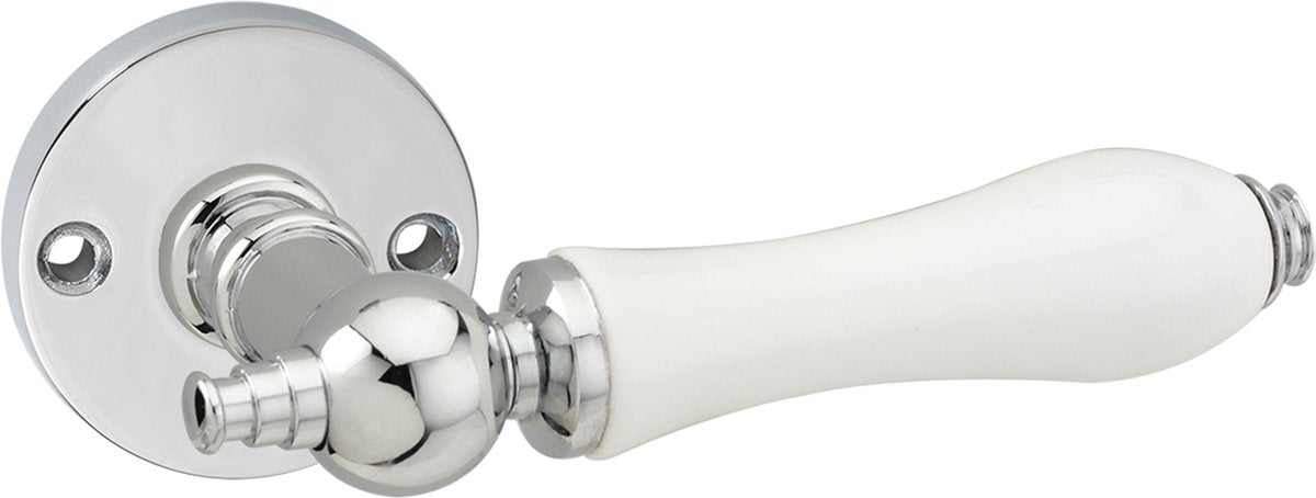 Poignée de porte Impresso - Brisbane - pour l'intérieur - ronde - chromée - blanche - 2 pièces