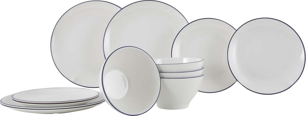 Gimex - ligne linea - vaisselle - bleu - 12 pièces