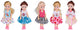 Eddy toys mini poupées mannequins 5 pièces - poupées jouets 12 cm pour enfants - poupées mannequins avec des tenues colorées - avec boîte de fenêtre - poupées pour maison de poupée - à partir de 3 ans