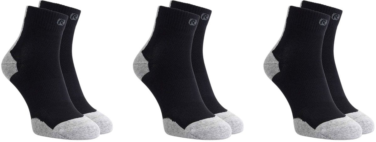 Rogelli core chaussettes de course - lot de 3 - noir gris - 40 43
