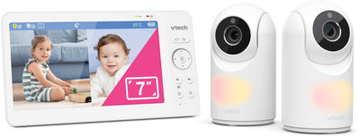 Moniteur bébé Vtech VM7467-2HQ avec caméra - écran 7 pouces - 2 caméras - panoramique et inclinaison - vision nocturne