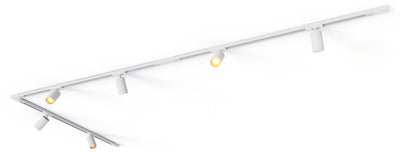 Éclairage sur rail Calex - 3 mètres - raccord gu10 - 6 spots - spot en saillie - blanc - 1 phase