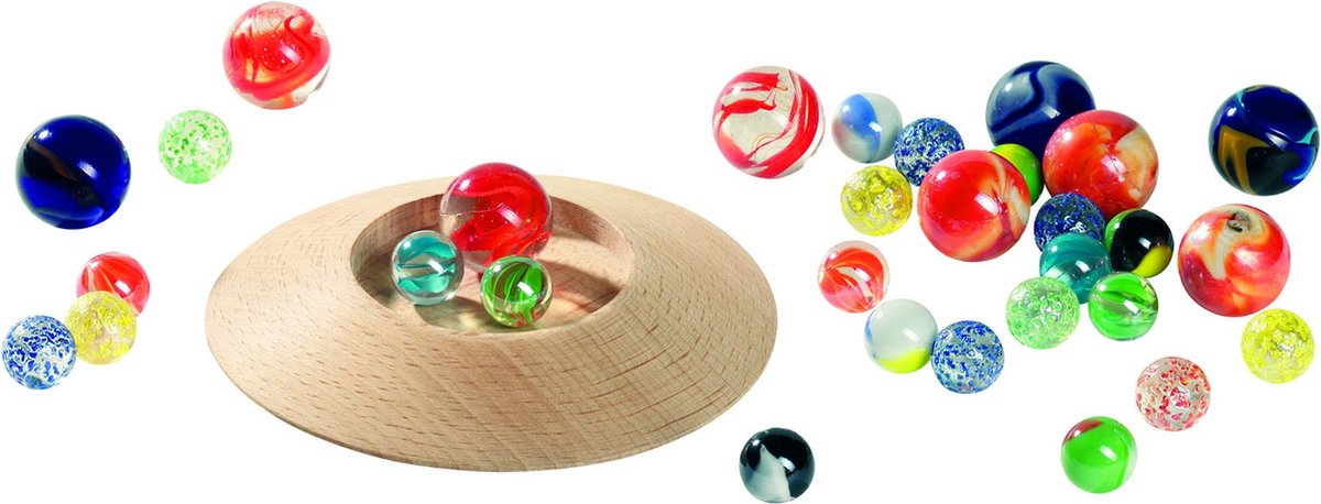 Pot en marbre en bois goki avec billes