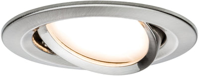 Paulmann lampe encastrable LED nova plus coin lampe simple orientable ronde 84 mm 50° coin 6w 470lm 230v dimmable 2700k acier brossé