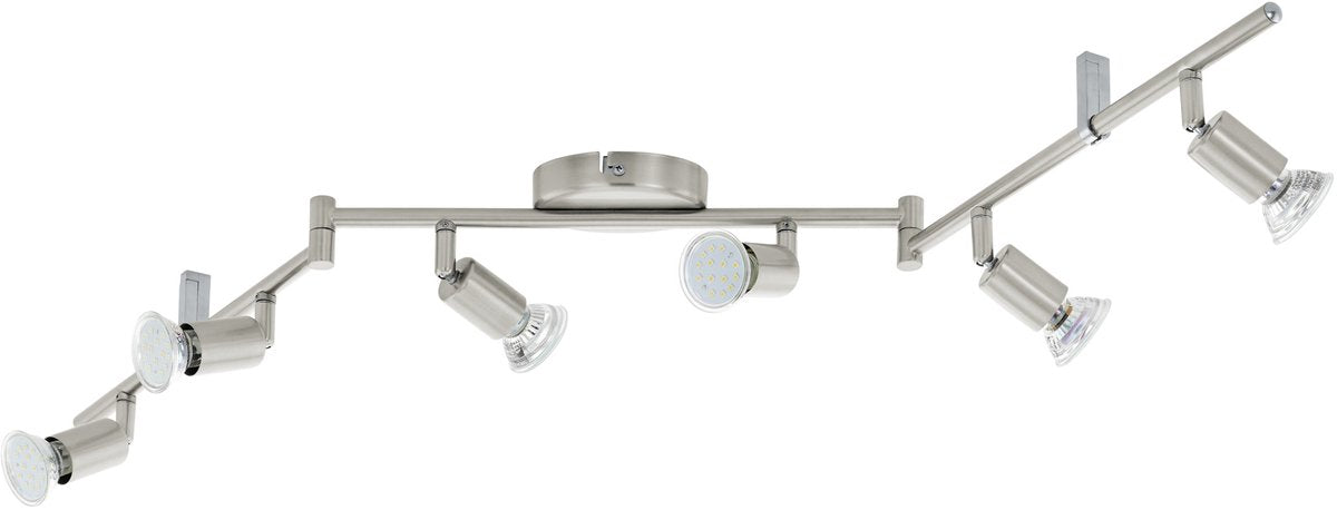 Eglo buzz - spots de plafond - 6 lumières - LED - nickel mat