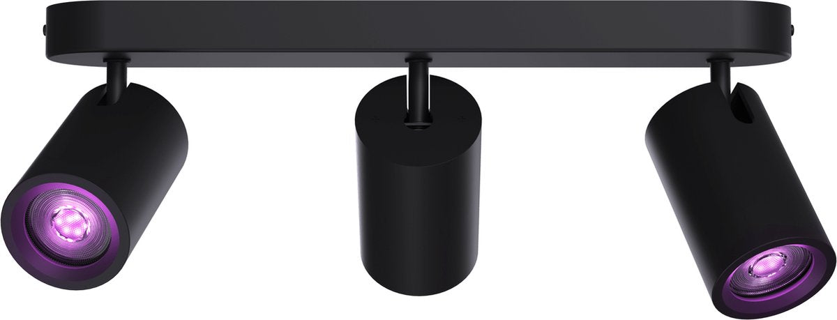 Plafonnier intelligent Calex - 3 lumières - spot intelligent en saillie - ovale - noir