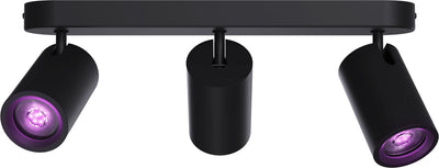 Plafonnier intelligent Calex - 3 lumières - spot intelligent en saillie - ovale - noir