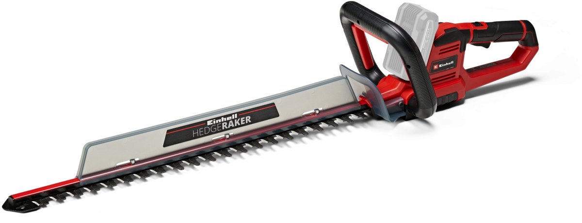 Taille-haie à batterie Einhell ge-ch 18 60 li solo - power x-change - 18 v li-ion - longueur de coupe : 60 cm - espacement des dents : 22 mm - poignée rotative - incl. couvre-lame - excl. batterie et chargeur