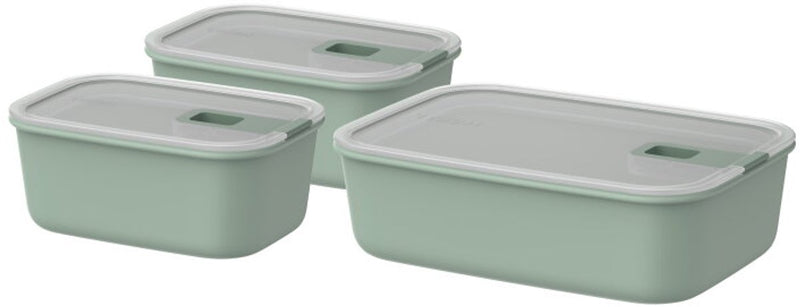 Mepal coffret de conservation alimentaire easyclip - 2x 700 + 1500 ml - récipients alimentaires avec fermeture coulissante - convient au micro-ondes. four à vapeur. réfrigérateur et congélateur - sauge nordique
