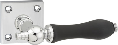 Poignée de porte Impresso - Bracknell - pour l'intérieur - carrée avec vis - chromée - noire - 2 pièces