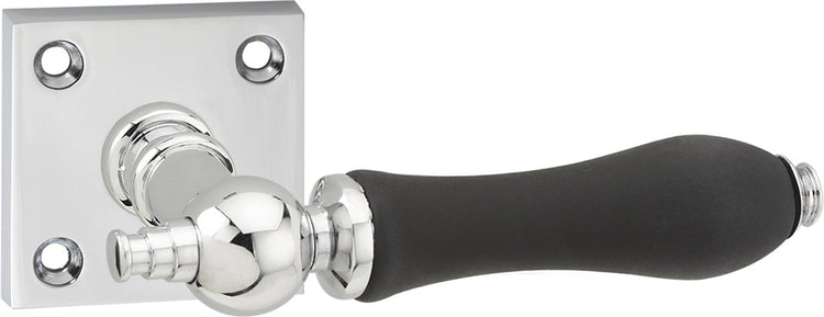 Poignée de porte Impresso - Bracknell - pour l'intérieur - carrée avec vis - chromée - noire - 2 pièces