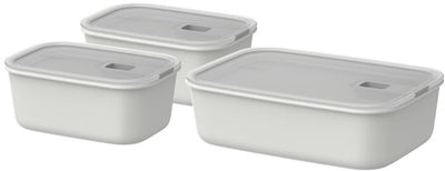 Mepal coffret de conservation alimentaire easyclip - 2x 700 + 1500 ml - récipients alimentaires avec fermeture coulissante - convient au micro-ondes. four à vapeur. réfrigérateur et congélateur - blanc nordique