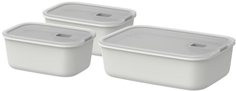 Mepal coffret de conservation alimentaire easyclip - 2x 700 + 1500 ml - récipients alimentaires avec fermeture coulissante - convient au micro-ondes. four à vapeur. réfrigérateur et congélateur - blanc nordique