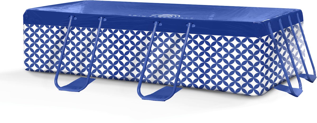 Élégance | Couvre blanche bleu foncé piscine - 200 x 400 cm