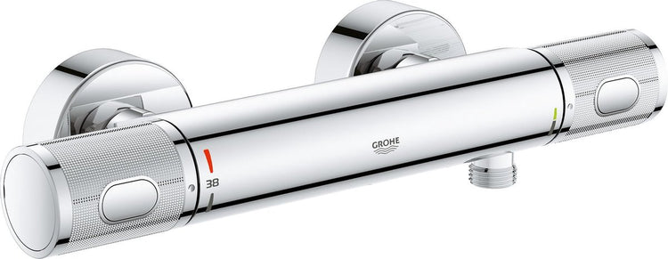 Robinet de douche thermostatique Grohe Precision Feel - 12 cm - économie d'eau - avec technologie cooltouch - raccords inclus - chrome