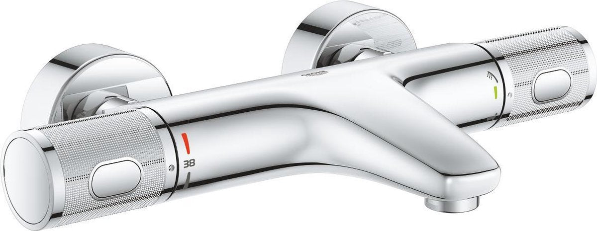 Robinet de baignoire thermostatique Grohe Precision Feel - 15 cm - économie d'eau - avec technologie cooltouch - raccords inclus - chrome