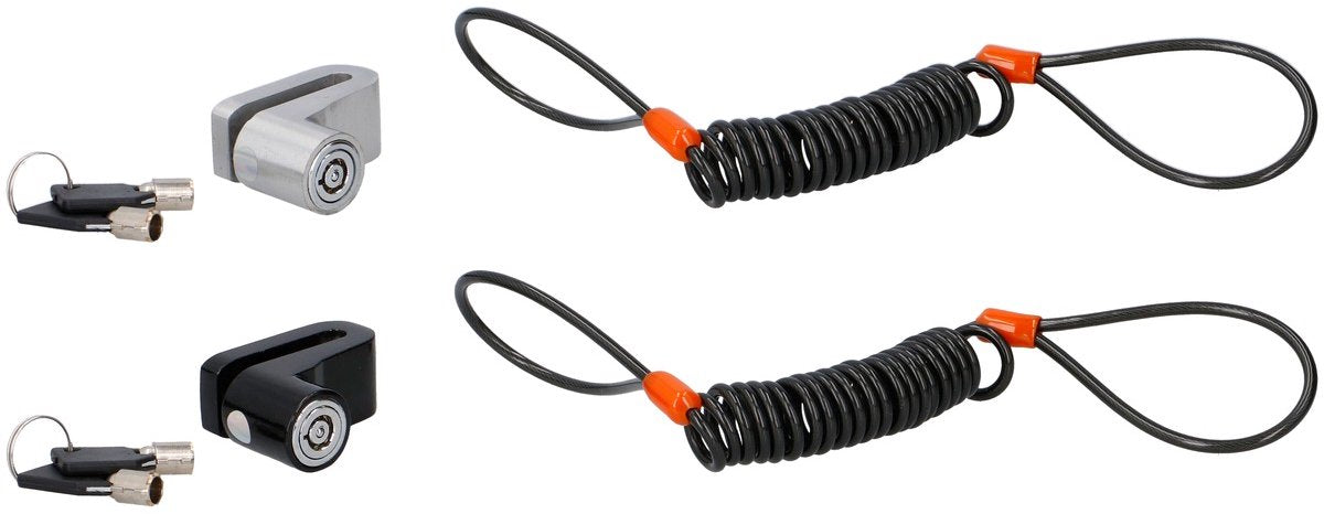 Dunlop antivol disque de frein avec câble de rappel - 2 clés - antivol roue vélo moteur scooter - 1 couleur aléatoire