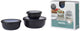 Mepal - coffret de conservation alimentaire multi bols cirqula - 350 + 750 + 1250 ml - rond - noir nordique