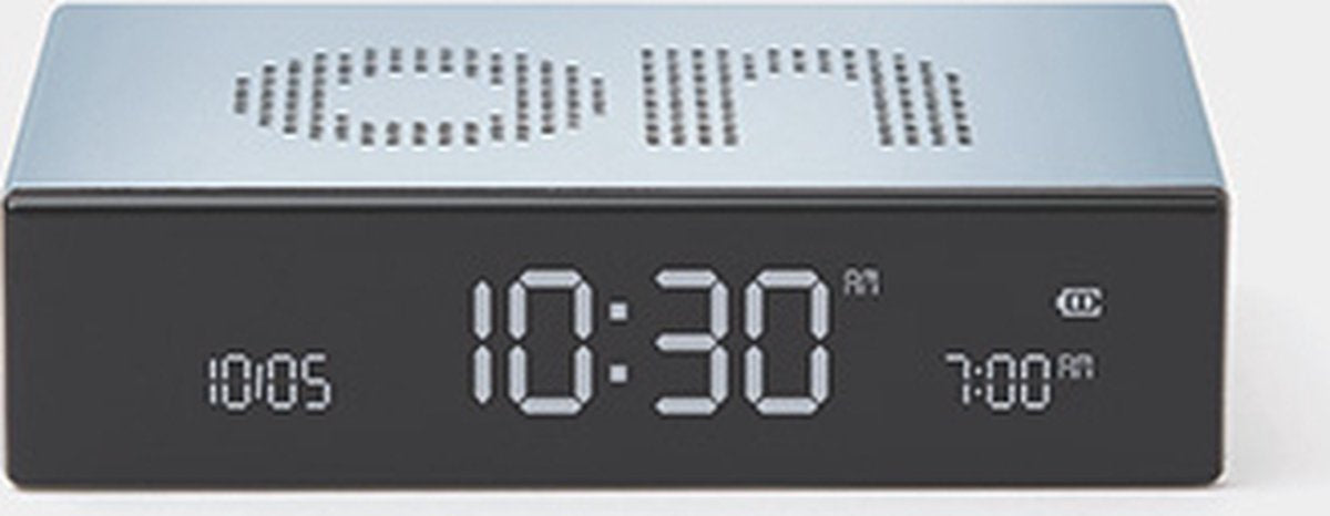 Lexon flip premium réveil on off rechargeable - bleu clair métallisé