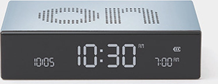 Lexon flip premium réveil on off rechargeable - bleu clair métallisé