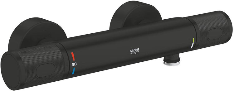 Mitigeur thermostatique de douche Grohe Precision Feel avec Cool Touch - mural - économie d'eau - noir mat