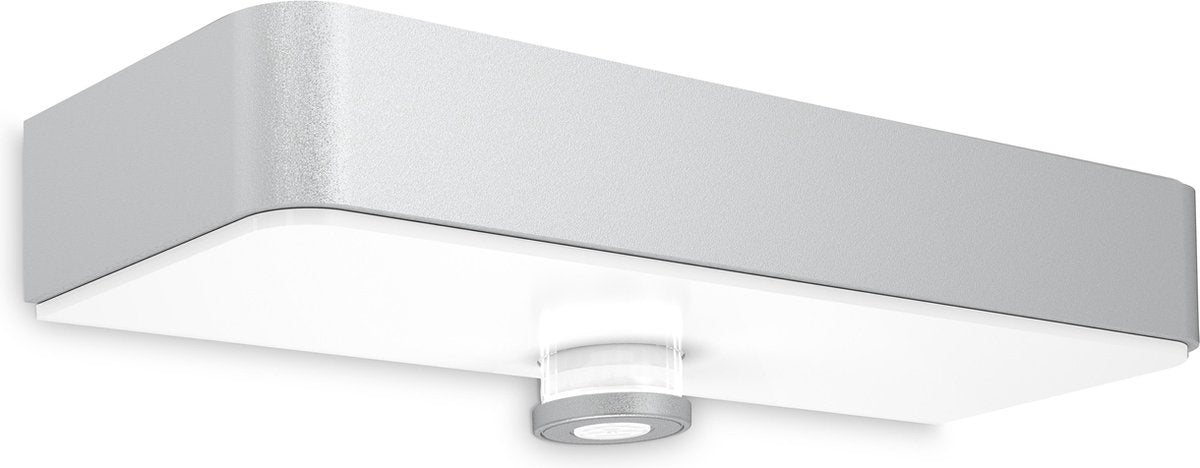Steinel lampe d'extérieur solaire avec détecteur de mouvement xsolar sol-o s - applique murale LED à énergie solaire - argent