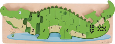 Bigjigs Crocodile de puzzle en bois en bois, 10e.