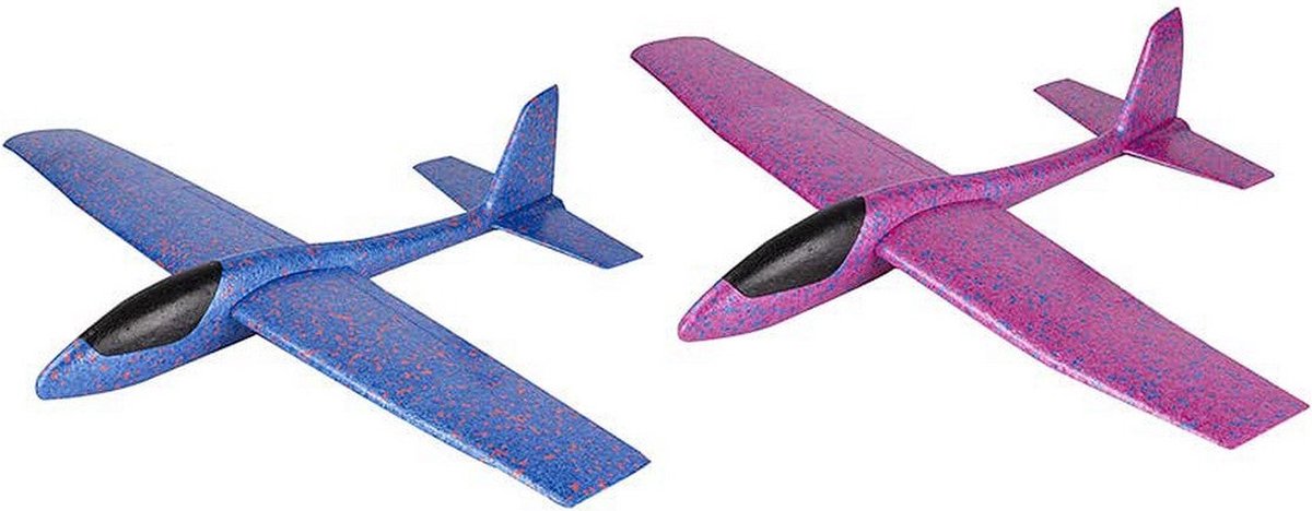 Eddy Toys Avion planeur en mousse 66 x 84 x 14 cm - Jouet planeur avec 2 modes de vol - Avion en mousse pour enfants - Avion à lancer en mousse EPP - 1 ensemble aléatoire