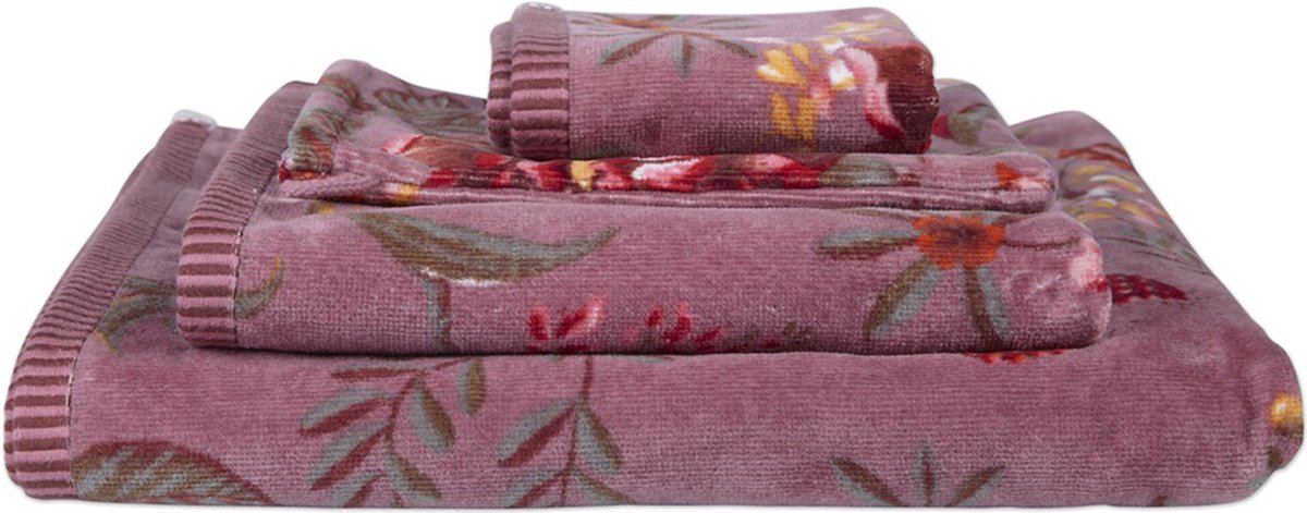 Pip studio linge de bain jardin secret mauve - gant de toilette 16x22 cm