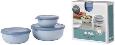Mepal - coffret de conservation alimentaire cirqula multi bols - 350 + 750 + 1250 ml - rond - bleu nordique