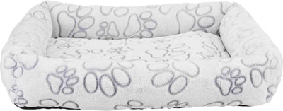 Lit pour chien Trixie - Nando angulaire gris clair - 60x50 cm, peluche, polyester, rembourrage en caoutchouc mousse