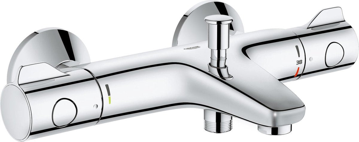 Robinet de bain thermostatique Grohe Grohtherm 800 - 15 cm - économie d'eau - avec inverseur - raccords inclus - chrome