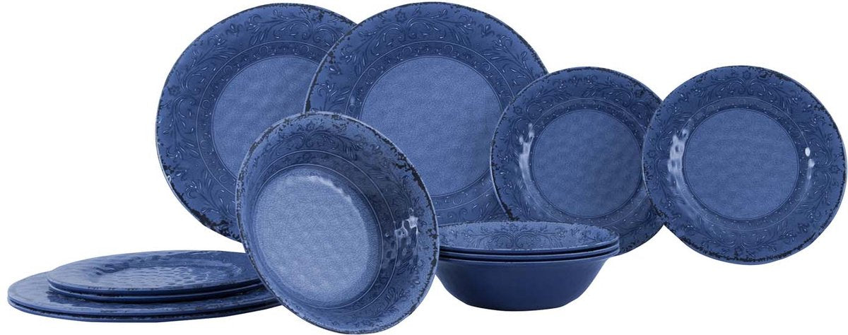 Vaisselle Gimex Stone Line - azur - 12 pièces