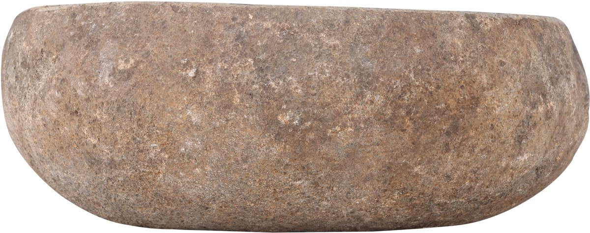 Differnz lavabo nusa ø35-39 x 15 cm - lavabo en pierre naturelle sans trop-plein - lavabo à poser - lavabo de forme ronde - accessoire de salle de bain - gris