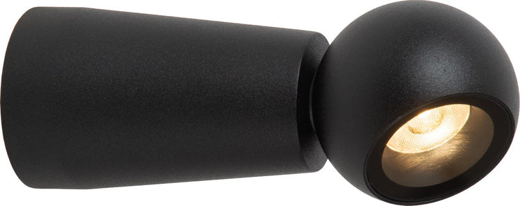 Lucide ipsos - applique salle de bain - led - 1x6w 2700k - ip54 - noir