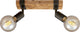 Briloner leuchten wood basic - plafonnier - spots rotatifs - 2xe27 max. 25w - matière : bois et métal - couleur : noir et gris métal