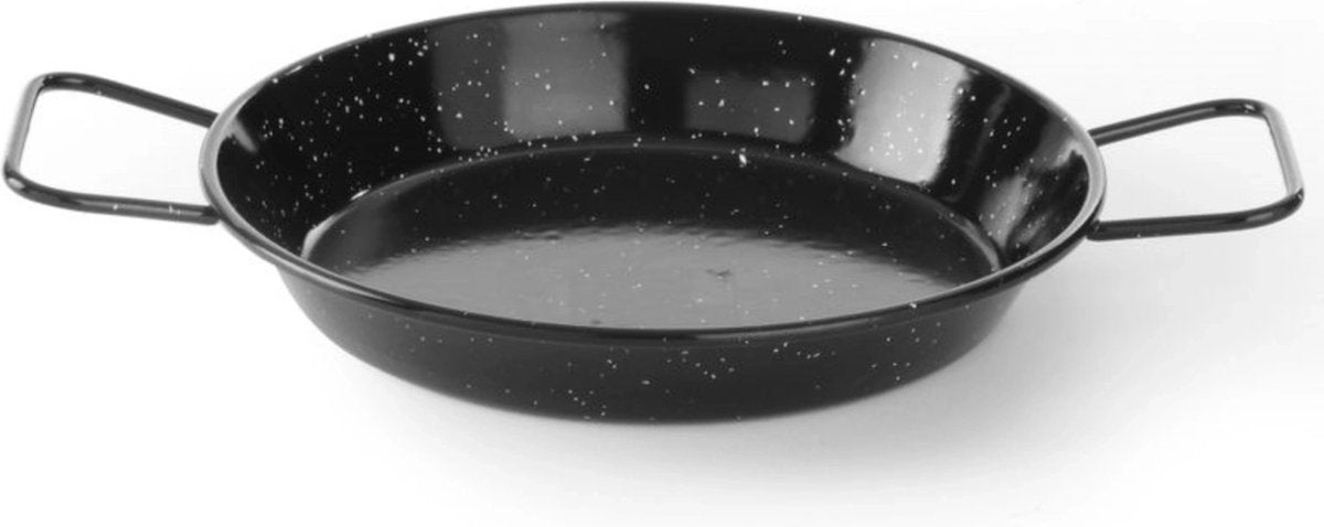 Poêle à paella émaillée Hendi – 240 mm – avec poignées – passe au lave-vaisselle