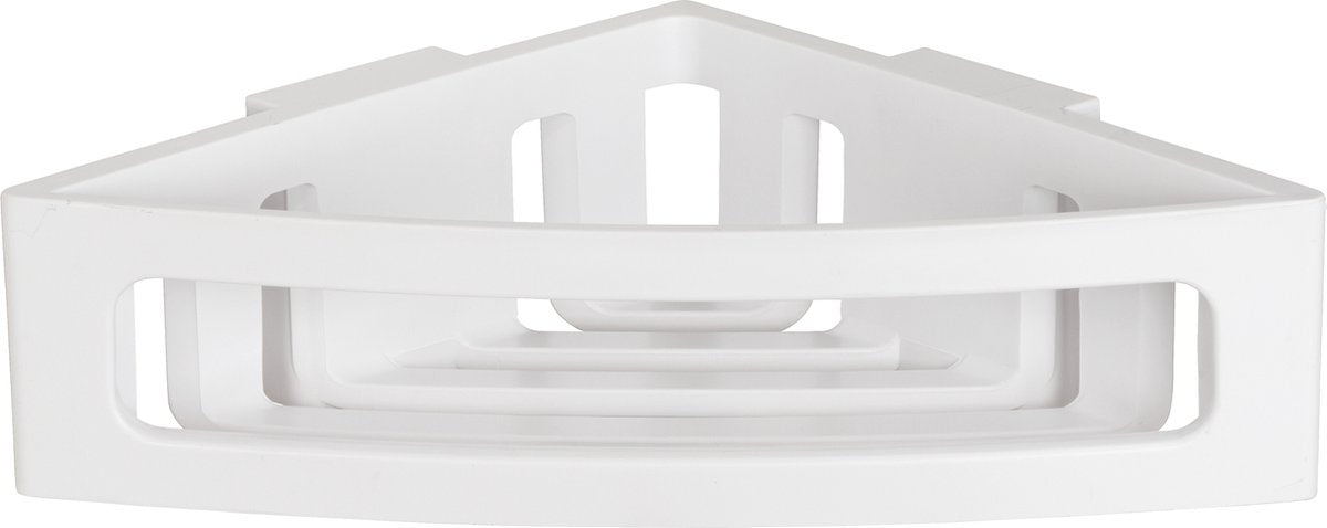 Wenko turbo-loc bralia support d'angle blanc mat 35x9cm - support de douche - panier de douche - montage sans perçage - autocollant