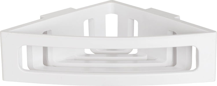 Wenko turbo-loc bralia support d'angle blanc mat 35x9cm - support de douche - panier de douche - montage sans perçage - autocollant