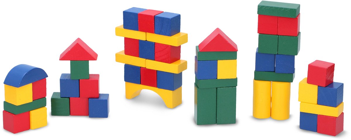 Blocs de construction de jouets en bois de marionnettes (50 pièces)