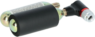 Pompe à co2 Dresco Cartouche de co2 16 g - pour cartouches de co2 de 16 à 25 grammes - y compris cartouche de co2 de 16 grammes - pour tous types de valves de vélo - gonflage rapide sous haute pression - avec raccord fileté co2