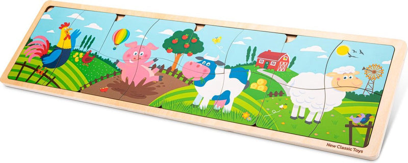 New Classic Toys ® Puzzle de ferme en bois - Puzzle 4 en 1 - Animaux de la ferme - FSC