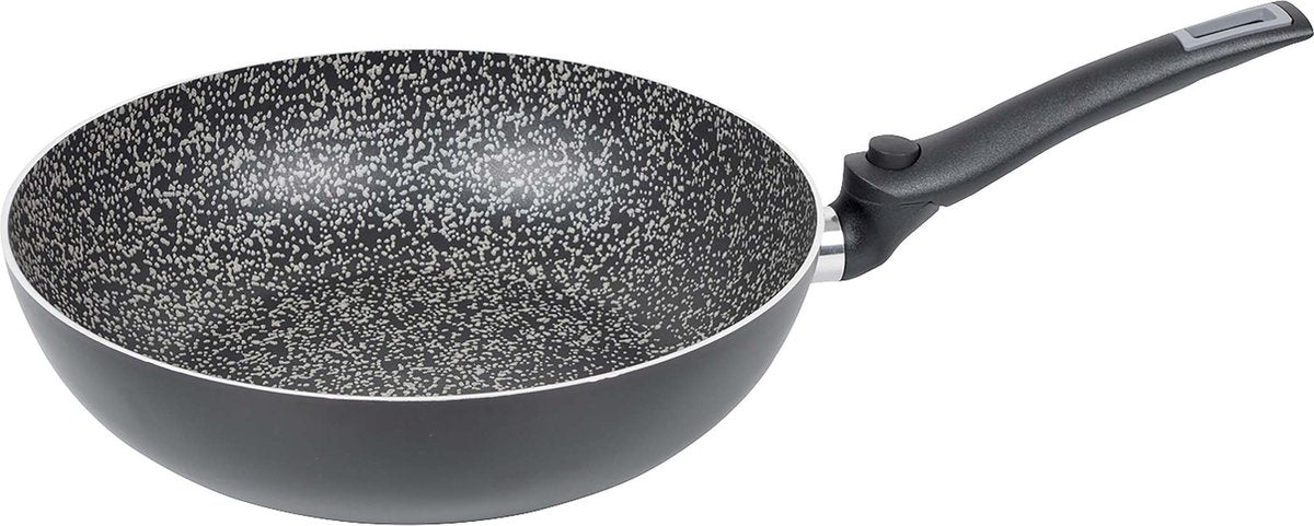 Bo-camp - poêle wok - tourner - poignée de poêle pliante - induction - ø 28 cm