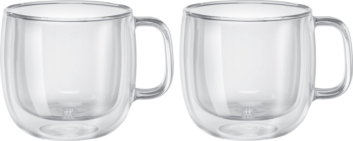 Verre à cappuccino à double paroi Zwilling Sorrento 450 ml avec jeu d'oreilles 2 39500-113