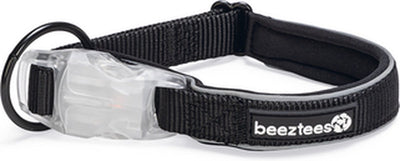 Beeztees équipement de sécurité parinca - collier pour chien - LED - nylon - noir - 35-40x2 cm