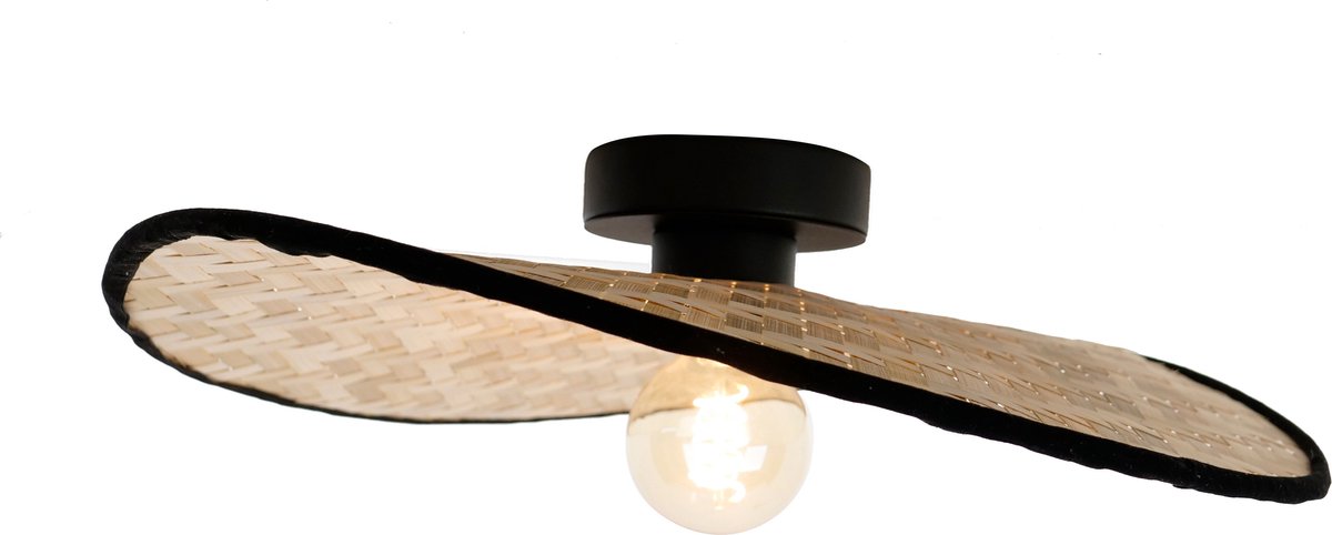 Plafonnier Eglo Marywell - e27 - 50 cm - marron noir - bois