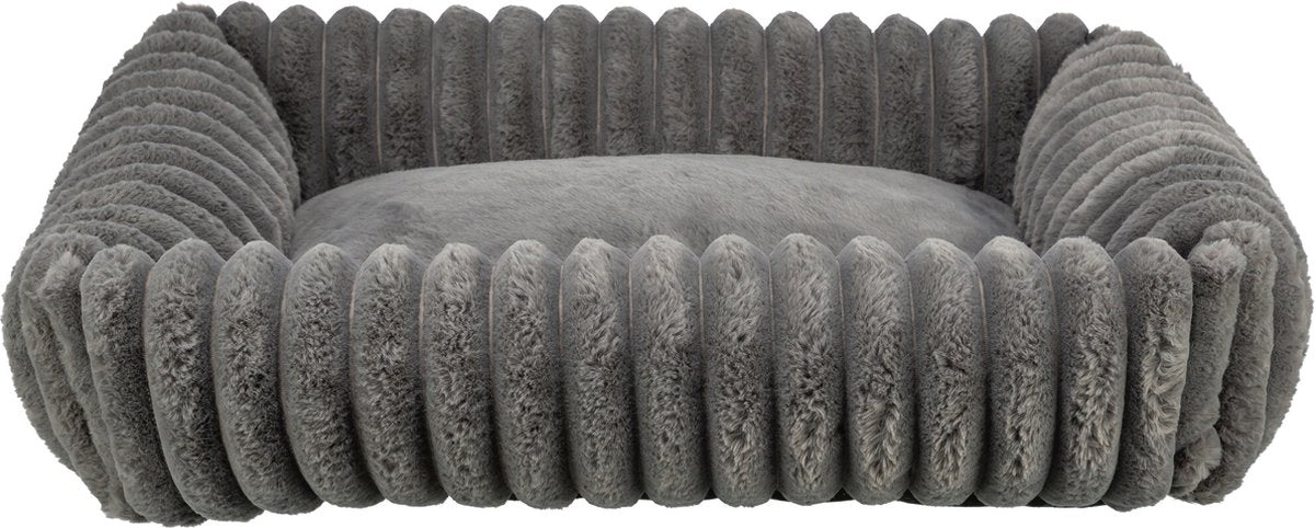 Trixie Dog Basket Lonni Rib Velvet Angular Grey