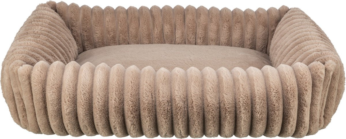 Trixie Dog Basket Lonni Rib Velvet Angular Light Brown