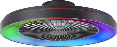 Brilliant mazzaro - ventilateur de plafond - led 48w - 3000k-6500k - 58cm - dimmable - noir